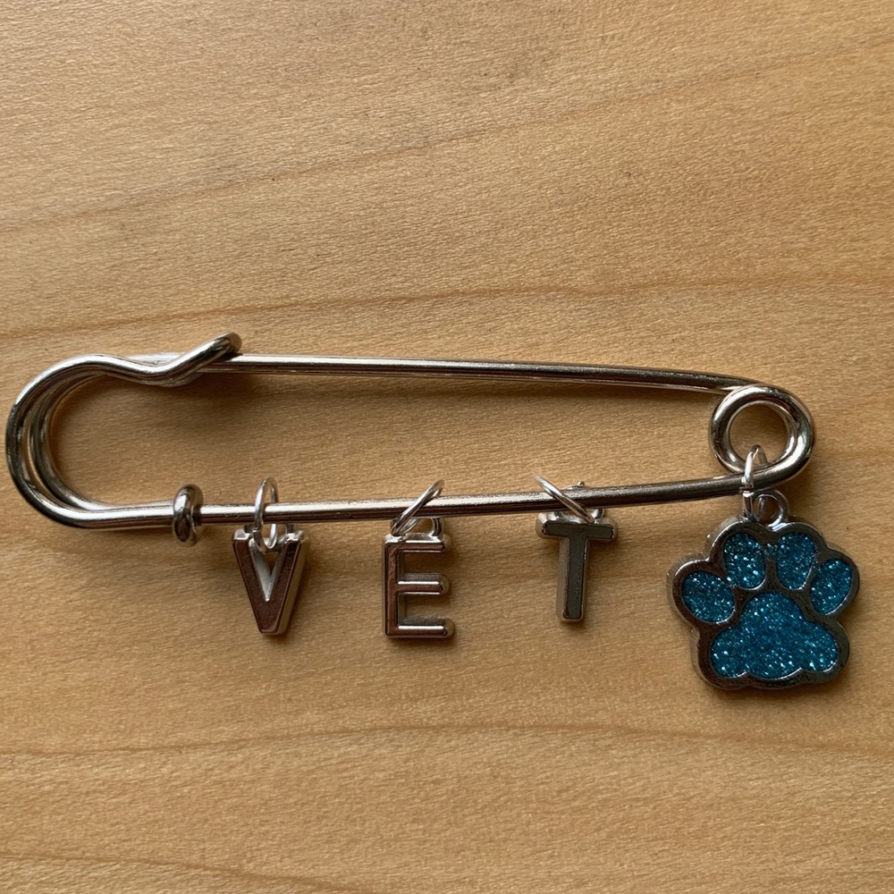 Handmade vet brooch/ pin